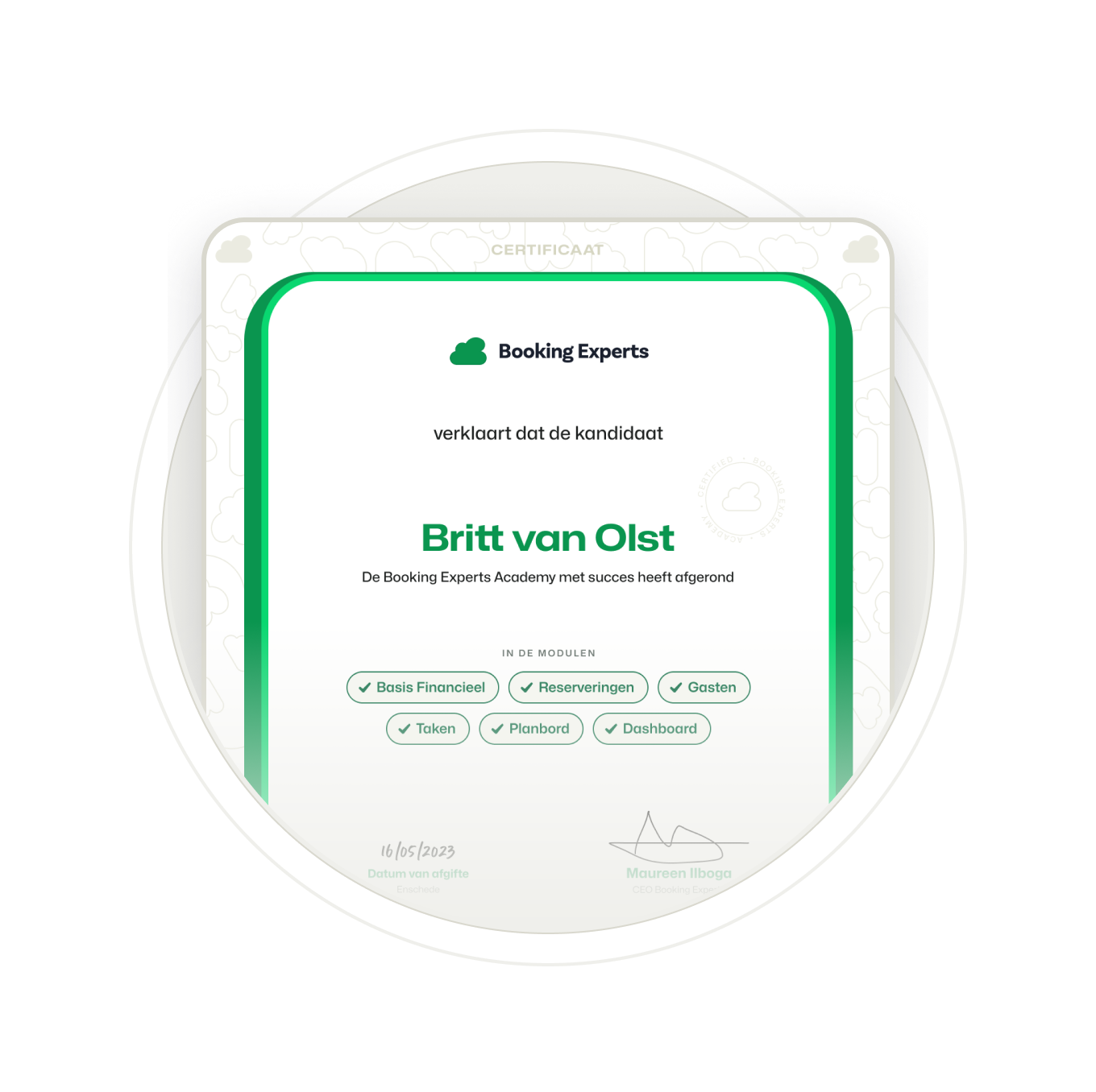 BEX Educate | NextGen - Britt van Olst certificate - NL-1-Grey