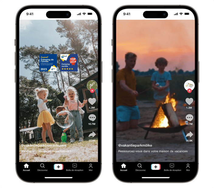 FR TikTok mobile screens