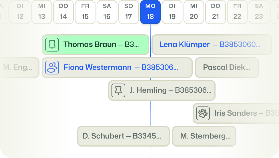 BEX Buchungsplattform Verwaltungssystem Planboard