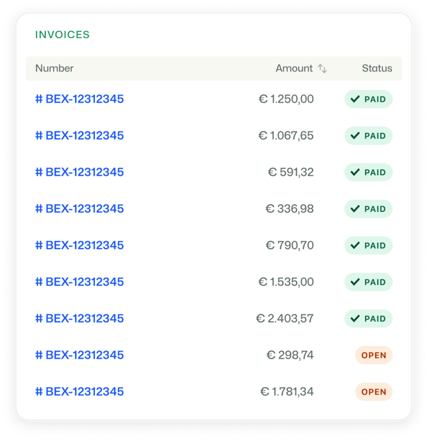 BEX PMS Property Management System Back Office Invoices