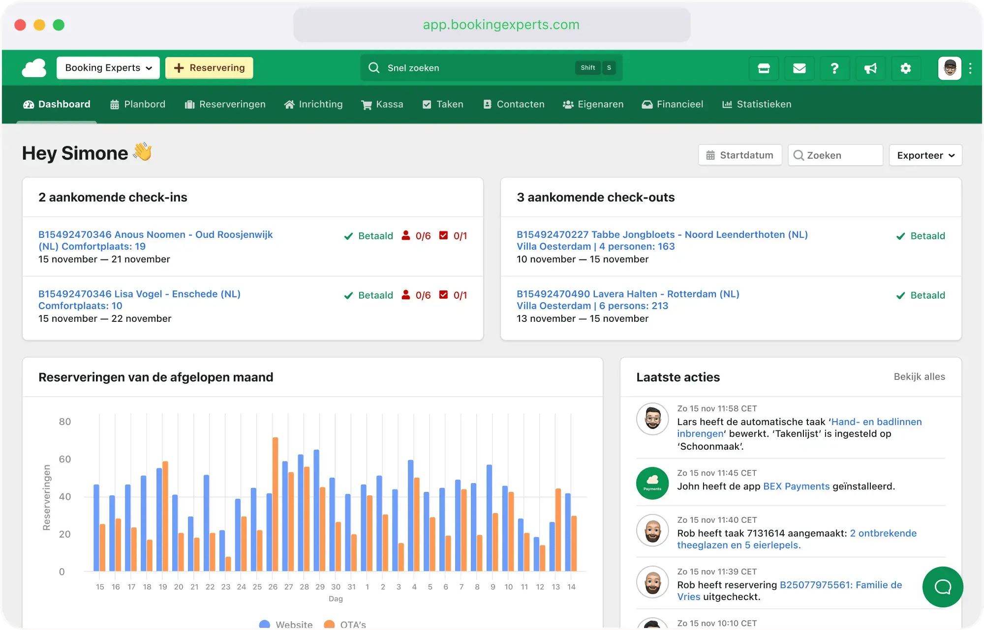 BEX PMS Dashboard NL