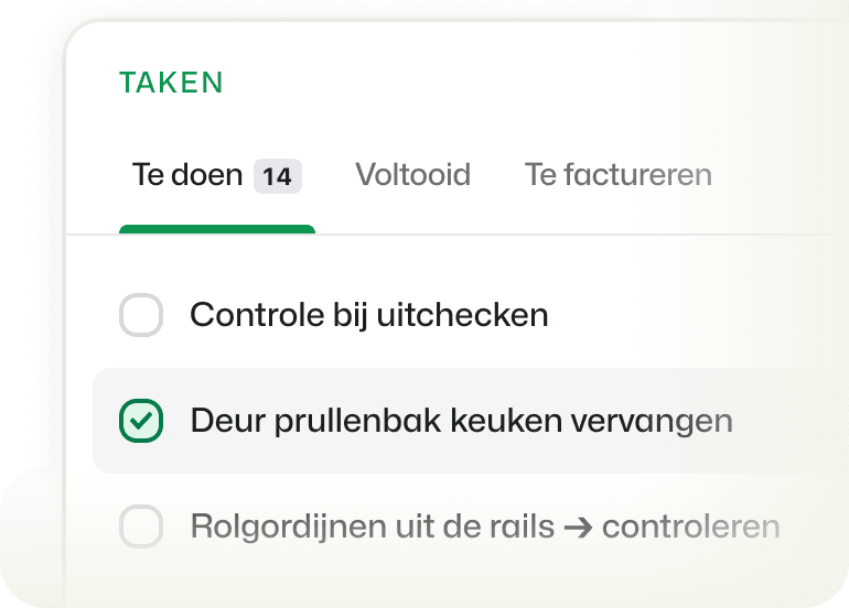 Taken app voor verhuurorganisaties