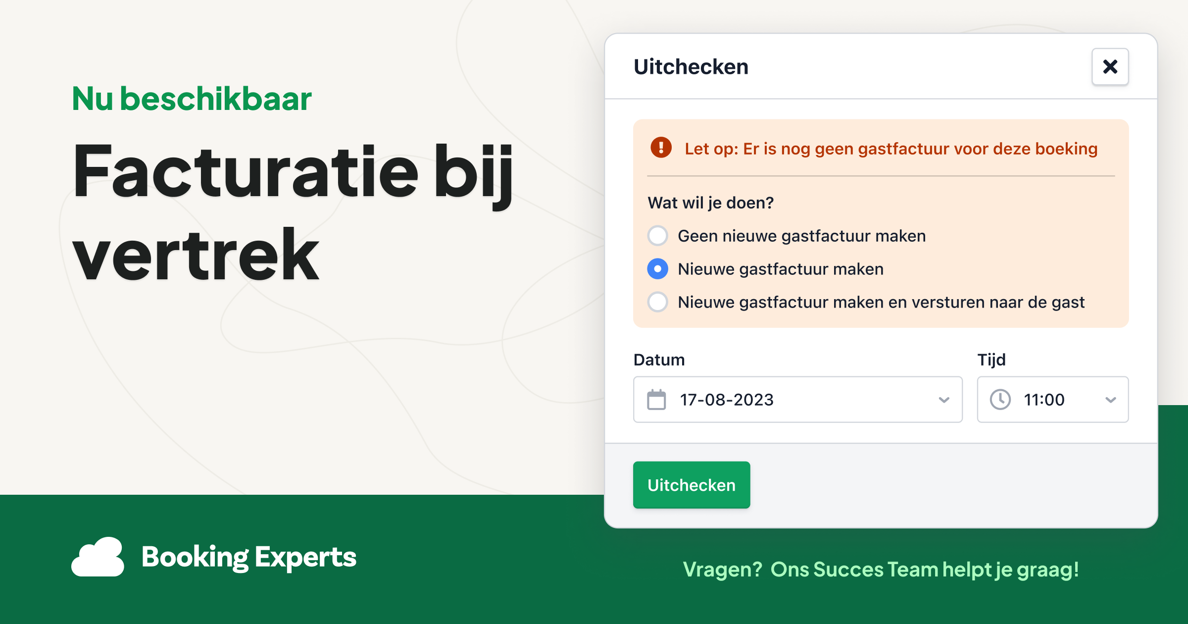 Facturatie bij Vertrek 